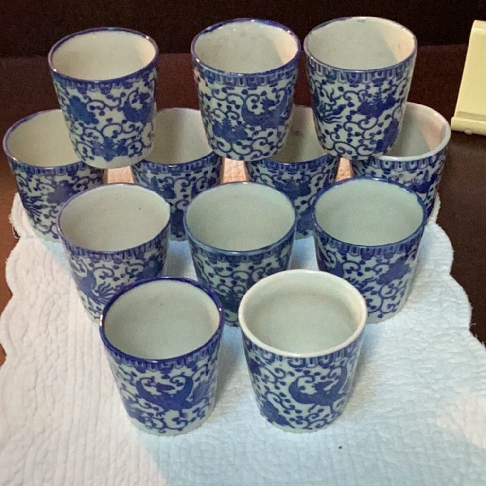 Phoenix Bird by Japan Set of 12 Custard Cups